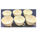 Belleek Limpet Pattern Cream Porcelain Tea Set with Cups, Saucers, Creamer, Sugar, and Shakers