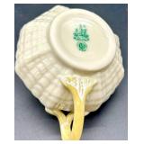 Belleek Limpet Pattern Porcelain Tea Set with Creamer, Sugar, and Shakers