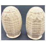 Belleek Limpet Pattern Porcelain Tea Set with Creamer, Sugar, and Shakers