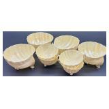 Set of 8 Belleek Neptune Shell Footed Porcelain Bowls, Irish Mark