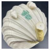 Set of 8 Belleek Neptune Shell Footed Porcelain Bowls, Irish Mark