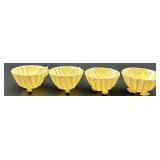 Set of 8 Belleek Neptune Shell Footed Porcelain Bowls, Irish Mark
