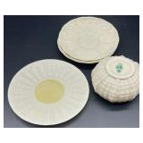 Belleek Limpet Pattern Cream and Yellow Irish Porcelain Dinnerware Set