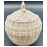 Belleek Ireland Limpet Pattern Creamer, Sugar Bowl with Lid, and 8 Neptune shell Footed Bowls