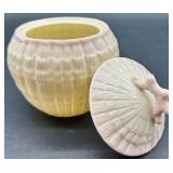 Belleek Ireland Limpet Pattern Creamer, Sugar Bowl with Lid, and 8 Neptune shell Footed Bowls
