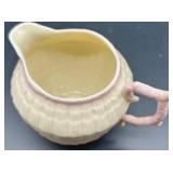 Belleek Ireland Limpet Pattern Creamer, Sugar Bowl with Lid, and 8 Neptune shell Footed Bowls