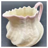 Belleek Neptune pink Shell Pink Creamer, Sugar, and 9 Cups with 9 Saucers