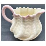 Belleek Neptune pink Shell Pink Creamer, Sugar, and 9 Cups with 9 Saucers