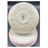 Belleek Neptune pink Shell Pink Creamer, Sugar, and 9 Cups with 9 Saucers