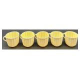 Belleek Tridacna Irish Porcelain Tea Set with Cups, Saucers, Creamer and Sugar
