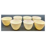 Belleek Pink Tridacna Tea Set with Cups, Saucers, Creamer and Sugar Bowl