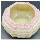 Belleek Pink Tridacna Tea Set with Cups, Saucers, Creamer and Sugar Bowl