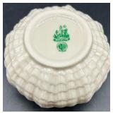 Belleek Pink Tridacna Tea Set with Cups, Saucers, Creamer and Sugar Bowl