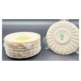 Belleek Neptune Shell Pattern Tea Cups and Limpet Pattern Saucers Set of 13 Cups and 13 Saucers