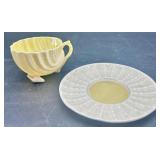 Belleek Neptune Shell Pattern Tea Cups and Limpet Pattern Saucers Set of 13 Cups and 13 Saucers