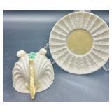 Belleek Neptune Shell Pattern Tea Cups and Limpet Pattern Saucers Set of 13 Cups and 13 Saucers