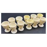 Belleek Porcelain Limpet pattern Egg Cups and Neptune Shell Salt Cellars, sugar and creamer Collection