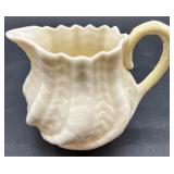 Belleek Porcelain Limpet pattern Egg Cups and Neptune Shell Salt Cellars, sugar and creamer Collection
