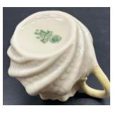 Belleek Porcelain Limpet pattern Egg Cups and Neptune Shell Salt Cellars, sugar and creamer Collection
