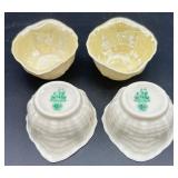 Belleek Porcelain Limpet pattern Egg Cups and Neptune Shell Salt Cellars, sugar and creamer Collection