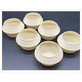 Set of 6 Belleek Ireland Porcelain Bowls with Basket Weave and Diamond Pattern