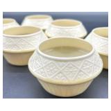 Set of 6 Belleek Ireland Porcelain Bowls with Basket Weave and Diamond Pattern