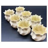Set of 7 Vintage Belleek Neptune Twist Shell Shaped Sugar Bowls
