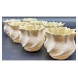 Set of 7 Vintage Belleek Neptune Twist Shell Shaped Sugar Bowls