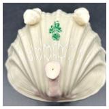 Belleek Neptune Pink Shell Creamer and Sugar Bowl Set