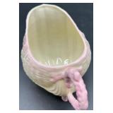 Belleek Neptune Pink Shell Creamer and Sugar Bowl Set