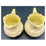 Set of 4 Belleek Lotus Pattern Creamers and Bowls
