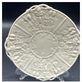 Belleek Bacchus Mask and Grapes Creamer and Plate Set