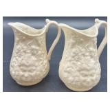 Belleek Bacchus Mask and Grapes Creamer and Plate Set