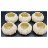 Set of 6 Belleek Limpet Pattern Porcelain Bowls