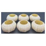 Set of 6 Belleek Limpet Pattern Porcelain Bowls