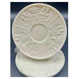 Belleek Bacchus Mask and Grapes Creamer and Plate Set