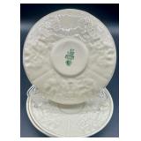 Belleek Bacchus Mask and Grapes Creamer and Plate Set