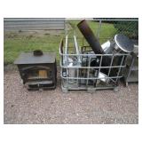 Wood Stove, Chimney Pipes & (new) Fan