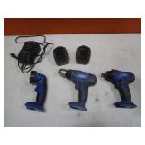 Blue Point 14.4v 3/8 Impact, Drill, Flashlight, Batteries, Charger Blue Point 14.4v 3/8 Impact, Drill, Flashlight, Batteries, Charger