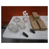 Fryer Baskets, Paper Towel Holder, Spray Bottles, Paper Towels
