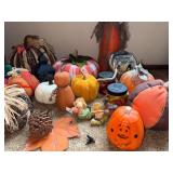 Large Fall and Halloween Decor Collection with Pumpkins and Jack-o