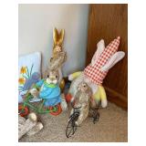 Easter Decor Collection with Bunny Figures, Wreath, and Pillow