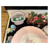 Edwin M. Knowles Vintage Pink Rose Pattern China Dinnerware Set