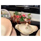 Edwin M. Knowles Vintage Pink Rose Pattern China Dinnerware Set