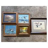 Collection of 5 Framed Wildlife and Landscape Art Prints