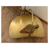 Vintage Brass Fireplace Set with Log Holder, Scuttle, and Bellows
