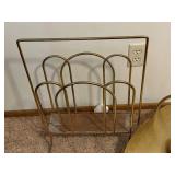 Vintage Brass Fireplace Set with Log Holder, Scuttle, and Bellows