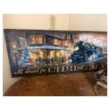 Christmas Train Wall Art and Metal Train Decor Set