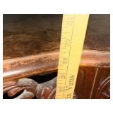 Antique Ornate Wood Accent Table with Carved Floral Details