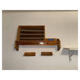 Wooden Wall-Mounted Organizer with Mail Slots and Peg Rack